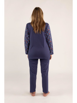 Pyjama haut bleu et bas uni « Tu es à croquer »