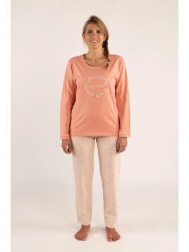 Pyjama haut rose et bas imprimée « Songe d’automne »