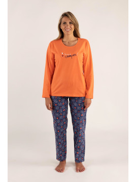 Pyjama haut rouge et bas imprimé « Tu es à croquer »