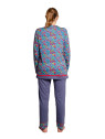 Pyjama long imprimé houx pantalon bleu-Let it snow