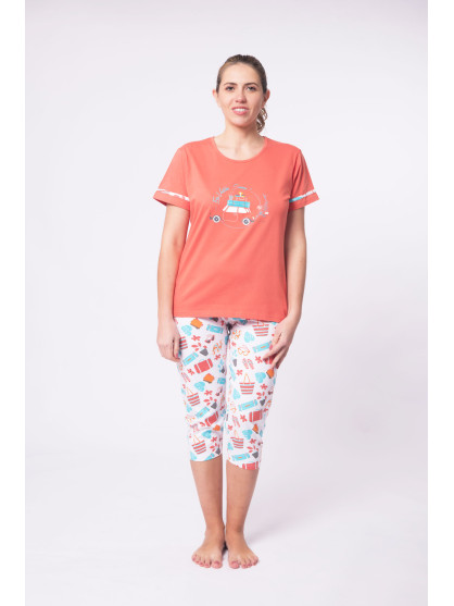 Pyjama Rose Pomme - Taille 4 - Imprimé Bleu - Neuf Avec étiquettes - Pour Femme