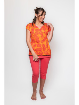 Pyjama Orange & Rose - "Ananas"