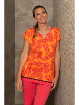 Pyjama Orange & Rose - "Ananas"