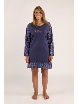 Liquette bleue manches longues imprimées « Tu es à croquer »