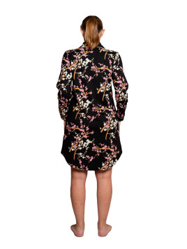 Liquette boutonnée imprimée branches de cerisiers «Cerisiers»