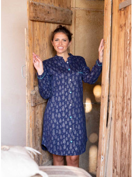 Liquette boutonnée imprimée sapin  « Forêt enchantée »