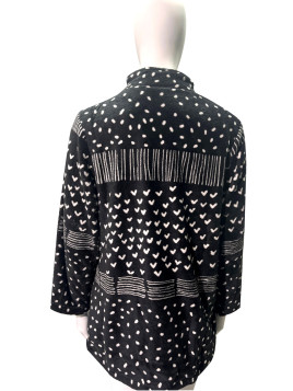 Veste boutonnée, col montant imprimé « Comme chien et chat »