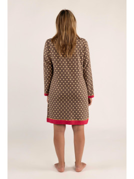 Liquette imprimée  marron manches longues motifs à pois « Avoir la banane »