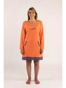 Liquette orange manches longues « Tu es à croquer »