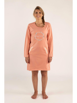 Liquette rose longue manches imprimée « Songe d’automne »