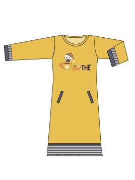 Liquette unie jaune  manches longues «Coffee time»