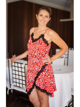 Nuisette asymétrique - Pétales de rose