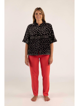 Paletot, col montant imprimé « Comme chien et chat »