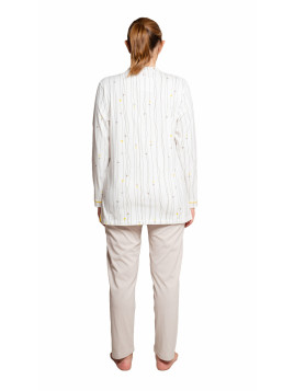 Pyjama boutonné- Coeurs jaunes